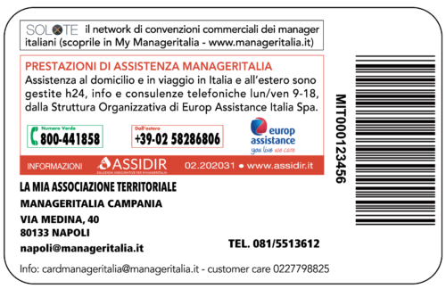 Card Manageritalia - Prestazioni assistenza emergenza in viaggio