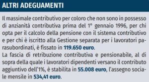 altri adeguamenti pensioni