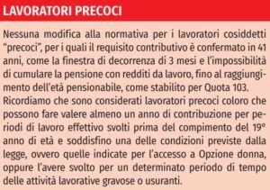 lavoratori precoci