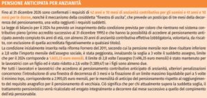 pensione anticipata per anzianità