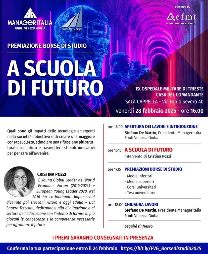 locandina evento Borse di studio Manageritalia Friuli