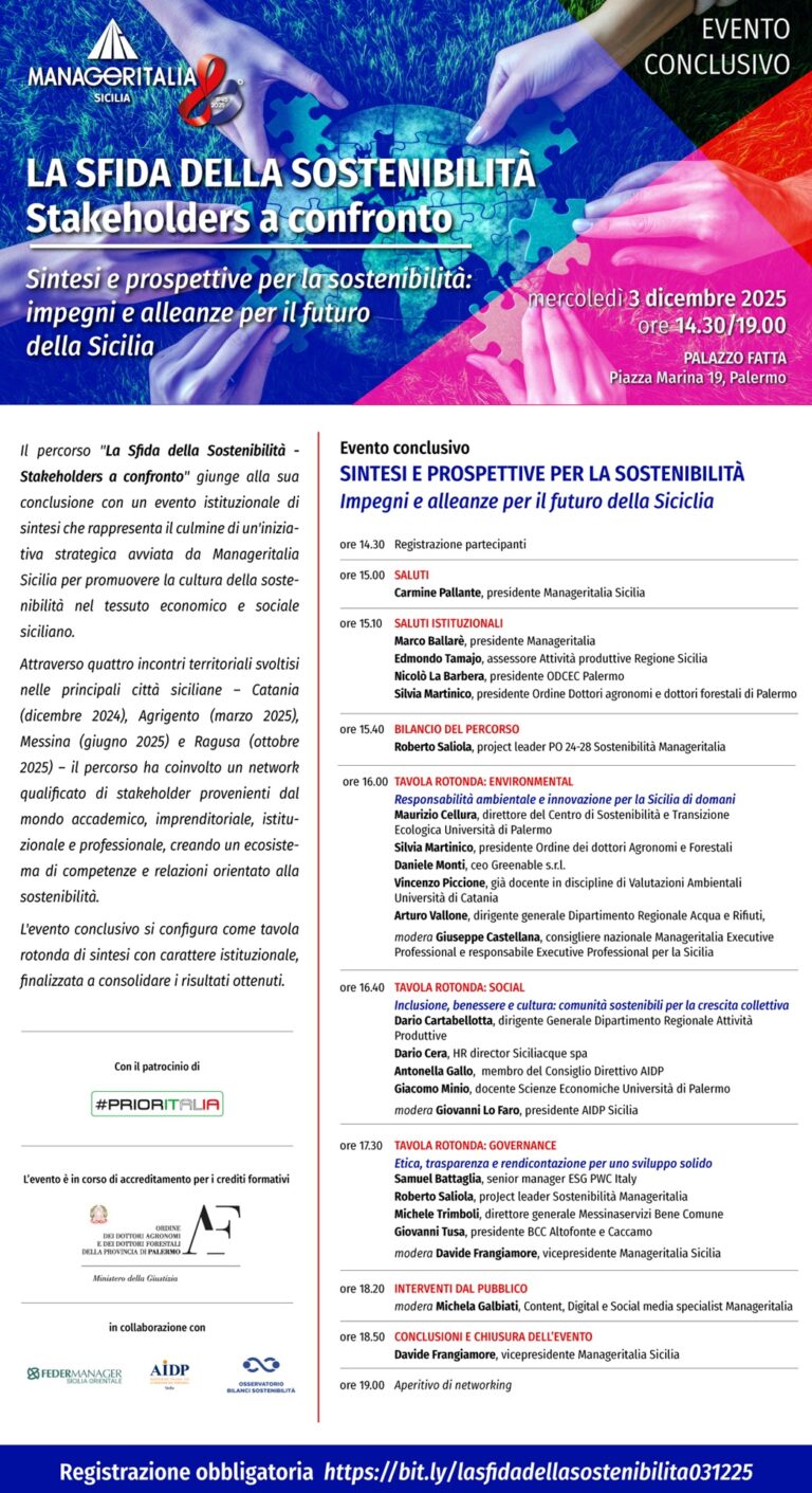 locandina evento sostenibilità siciia 3 dicembre palermo