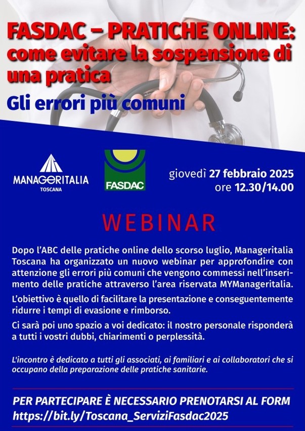 locandina testo e immagine webinar fasdac pratiche online
