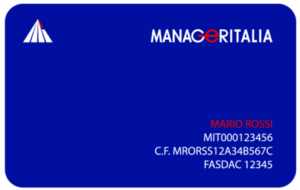 card Manageritalia digitale con dati personali