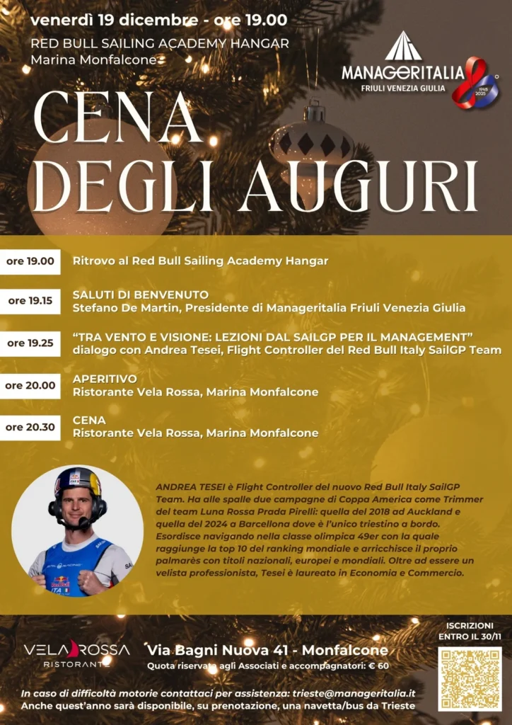 locandina cena natale manageritalia Friuli Venezia Giulia
